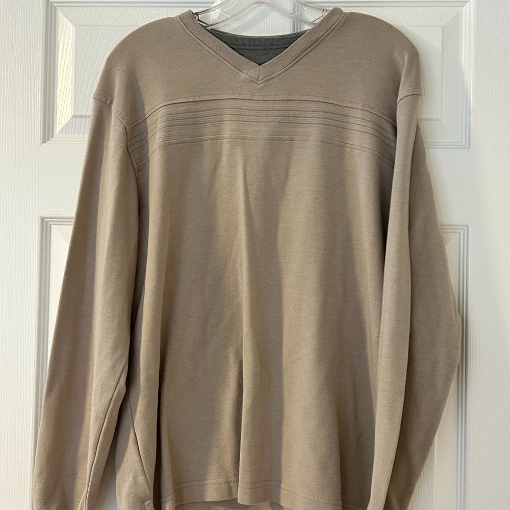 Van Heusen Beige Grey Gray Medium Top